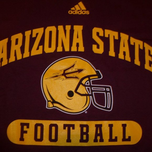 Adidas Men's Arizona State Sun Devils Gridiron Cotton T-shirt Large Medium - Picture 2 of 3